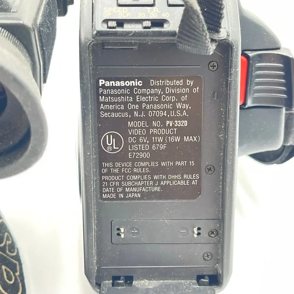 Panasonic OmniMovie PV-332 VHS-C Camcorder Charger Battery Issue